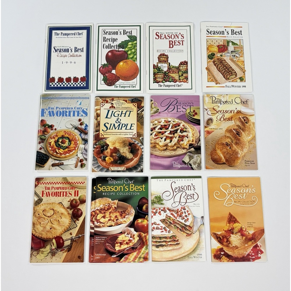 Pampered Chef Seasons Best Favorites Recipe Cookbooks Vintage 1990s Lot Of 12
